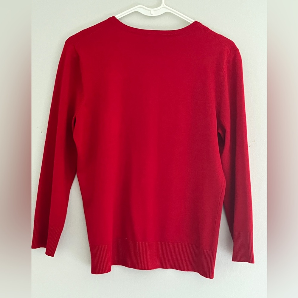 Cable & Gauge Red Bow-Button Cardigan - Picture 3 of 9